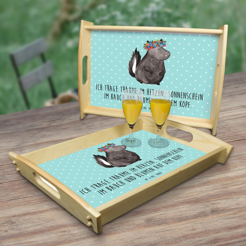 Serving tray skunk Girl Holztablett, Küchentablett, Frühstückstablett, Dekotablett, Serviertablett, Tablett, Stinktier, Skunk, Namaste, Raubtier, Stinker, Stinki, Wildtier, Yoga