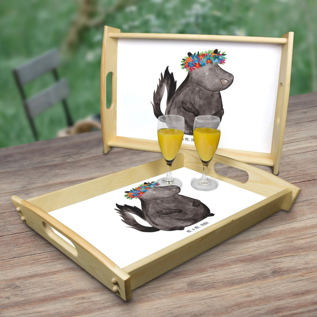 Serving tray skunk Girl Holztablett, Küchentablett, Frühstückstablett, Dekotablett, Serviertablett, Tablett, Stinktier, Skunk, Namaste, Raubtier, Stinker, Stinki, Wildtier, Yoga