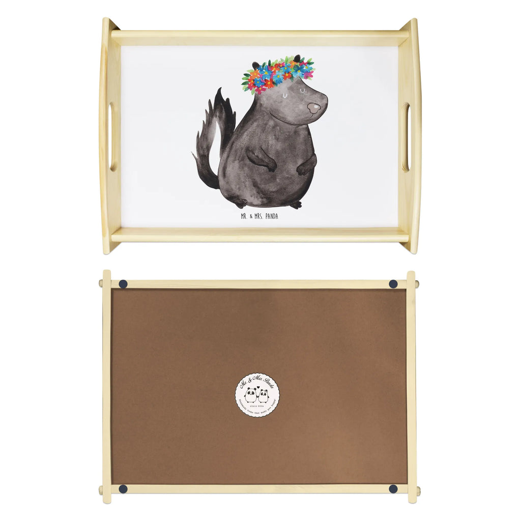 Serving tray skunk Girl Holztablett, Küchentablett, Frühstückstablett, Dekotablett, Serviertablett, Tablett, Stinktier, Skunk, Namaste, Raubtier, Stinker, Stinki, Wildtier, Yoga