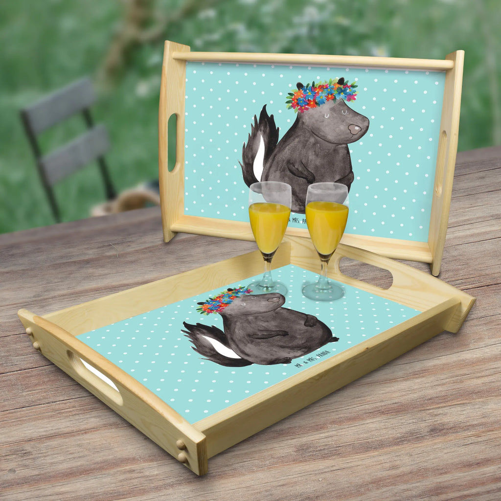Serving tray skunk Girl Holztablett, Küchentablett, Frühstückstablett, Dekotablett, Serviertablett, Tablett, Stinktier, Skunk, Namaste, Raubtier, Stinker, Stinki, Wildtier, Yoga