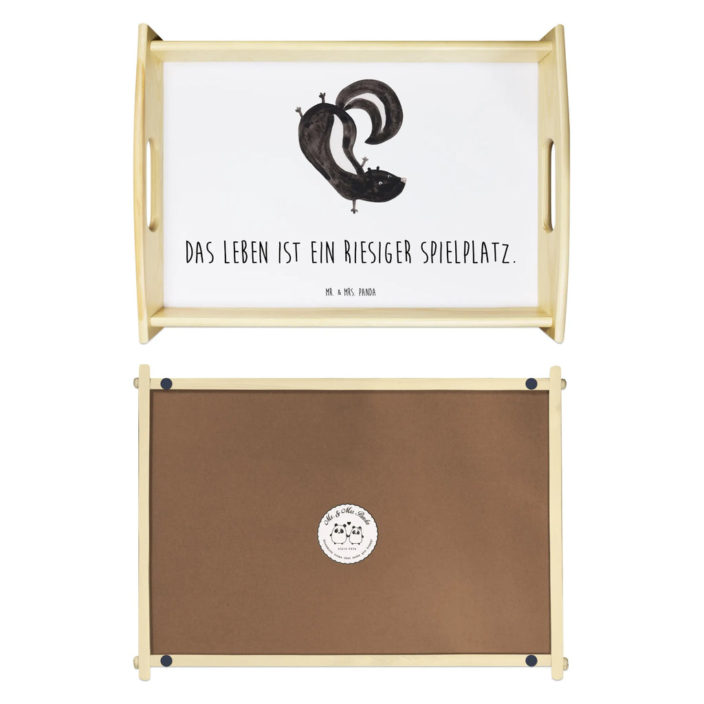 Serving tray skunk handstand tray, breakfast tray, kitchen tray, wooden tray, serving tray, Skunk, skunk, child, predator, playful, stink, wild animal, playground