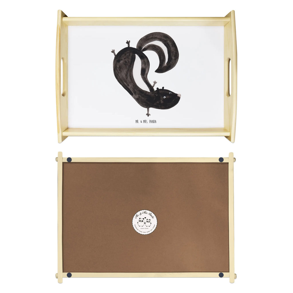 Serving tray skunk handstand tray, breakfast tray, kitchen tray, wooden tray, serving tray, Skunk, skunk, child, predator, playful, stink, wild animal, playground