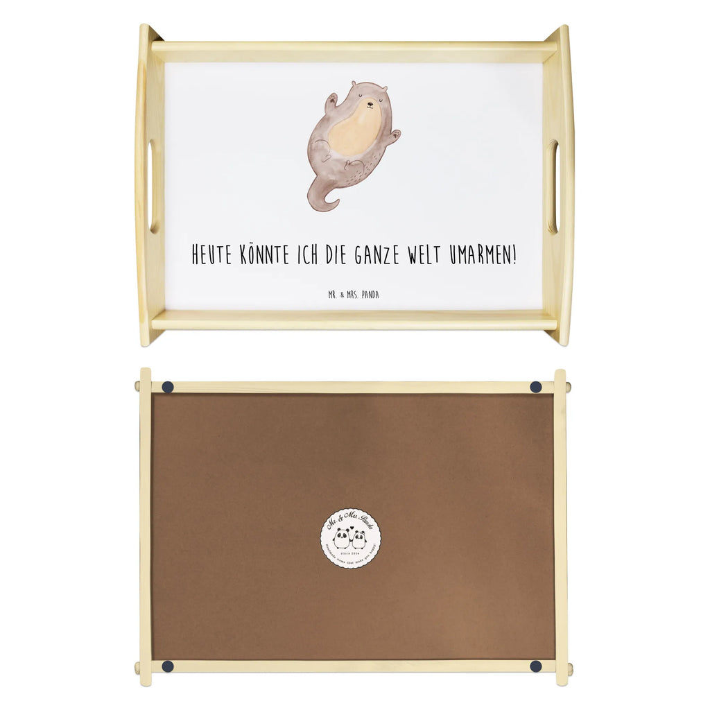 Serving tray otter Embrace kitchen tray, breakfast tray, wooden tray, tray, serving tray, otter, marten, sea otter, European otter, water mammal, aquatic animal, baby otter, predator, water, otter gifts, animal lover, gift ideas for animal lovers, animal, mammal, water animal, gifts for people in love, Otter Sea Otter Lake Otter