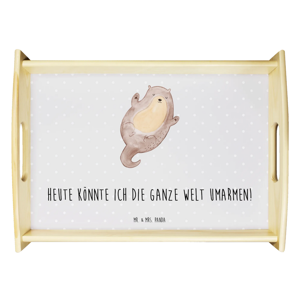 Serving tray otter Embrace kitchen tray, breakfast tray, wooden tray, tray, serving tray, otter, marten, sea otter, European otter, water mammal, aquatic animal, baby otter, predator, water, otter gifts, animal lover, gift ideas for animal lovers, animal, mammal, water animal, gifts for people in love, Otter Sea Otter Lake Otter