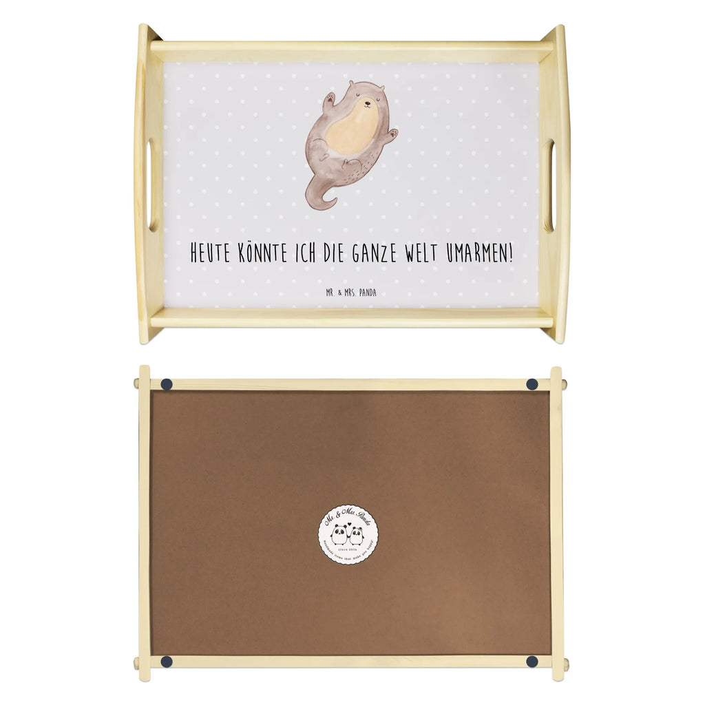 Serving tray otter Embrace kitchen tray, breakfast tray, wooden tray, tray, serving tray, otter, marten, sea otter, European otter, water mammal, aquatic animal, baby otter, predator, water, otter gifts, animal lover, gift ideas for animal lovers, animal, mammal, water animal, gifts for people in love, Otter Sea Otter Lake Otter