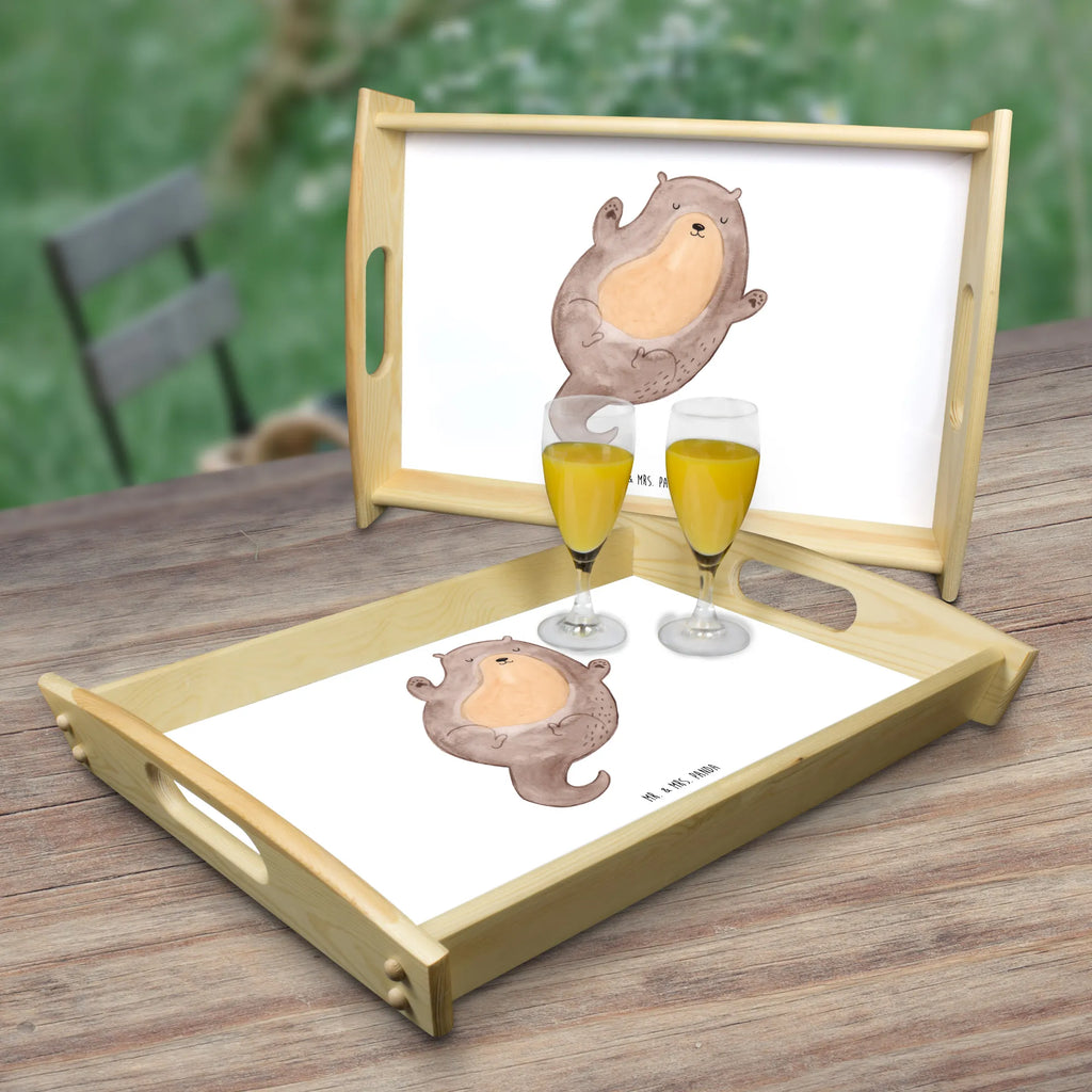 Serving tray otter Embrace kitchen tray, breakfast tray, wooden tray, tray, serving tray, otter, marten, sea otter, European otter, water mammal, aquatic animal, baby otter, predator, water, otter gifts, animal lover, gift ideas for animal lovers, animal, mammal, water animal, gifts for people in love, Otter Sea Otter Lake Otter