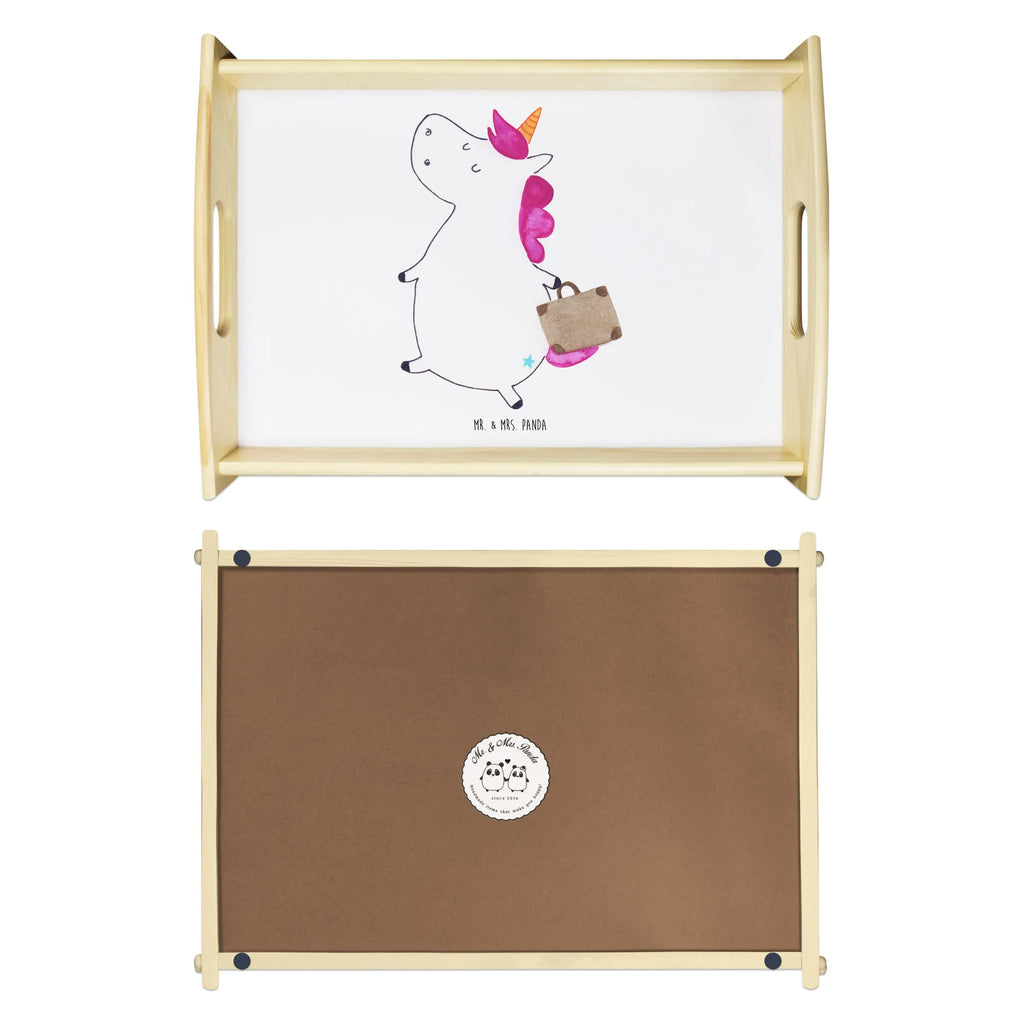 Serviertablett Einhorn Koffer Serviertablett, Küchentablett, Dekotablett, Frühstückstablett, Tablett, Holztablett, Einhorn, Einhörner, Einhorn Deko, Unicorn, Koffer, Kind, witzig, Erwachsen, lustig, unicorn, Spaß, Reise, albern, Abenteuer, Verreisen, Gepäck