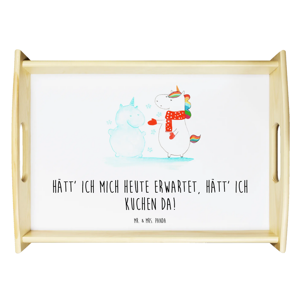 Serving tray unicorn snowman serving tray, wooden tray, kitchen tray, breakfast tray, tray, unicorn, unicorns, Winter, Cake, Cap, Gloves, present, Christmas, X-Mas, Snowman, Unicorn, winter gift, Christmas Motif, Cold, Snow