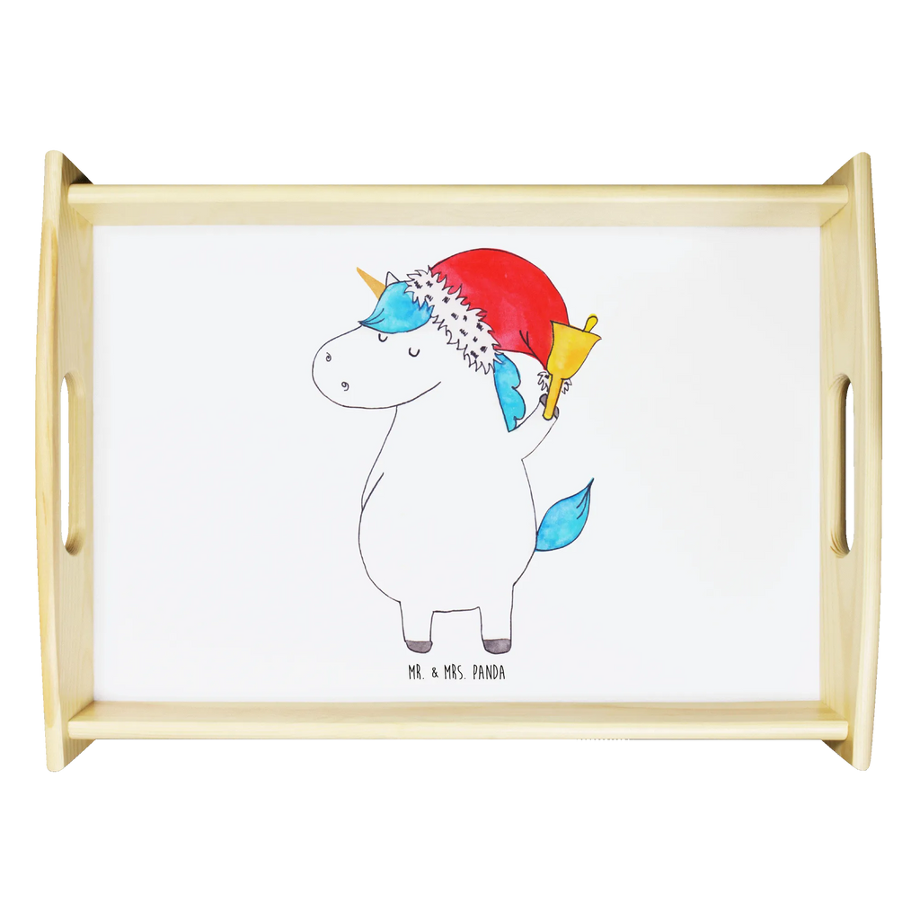 Serviertablett Einhorn Weihnachtsmann Frühstückstablett, Serviertablett, Holztablett, Tablett, Küchentablett, Dekotablett, Einhorn, Einhörner, Einhorn Deko, Unicorn, Schokolade, Weihnachten, Wunschliste, Schoki, Wunschzettel, Gin, Feenstaub, Weihnachtsmann, Nikolaus