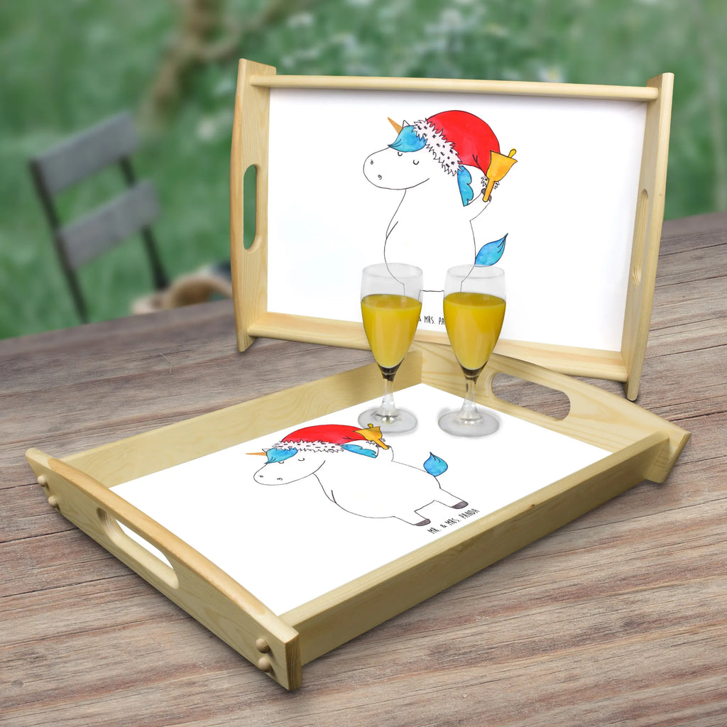 Serviertablett Einhorn Weihnachtsmann Frühstückstablett, Serviertablett, Holztablett, Tablett, Küchentablett, Dekotablett, Einhorn, Einhörner, Einhorn Deko, Unicorn, Schokolade, Weihnachten, Wunschliste, Schoki, Wunschzettel, Gin, Feenstaub, Weihnachtsmann, Nikolaus
