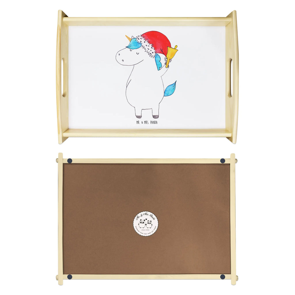 Serviertablett Einhorn Weihnachtsmann Frühstückstablett, Serviertablett, Holztablett, Tablett, Küchentablett, Dekotablett, Einhorn, Einhörner, Einhorn Deko, Unicorn, Schokolade, Weihnachten, Wunschliste, Schoki, Wunschzettel, Gin, Feenstaub, Weihnachtsmann, Nikolaus