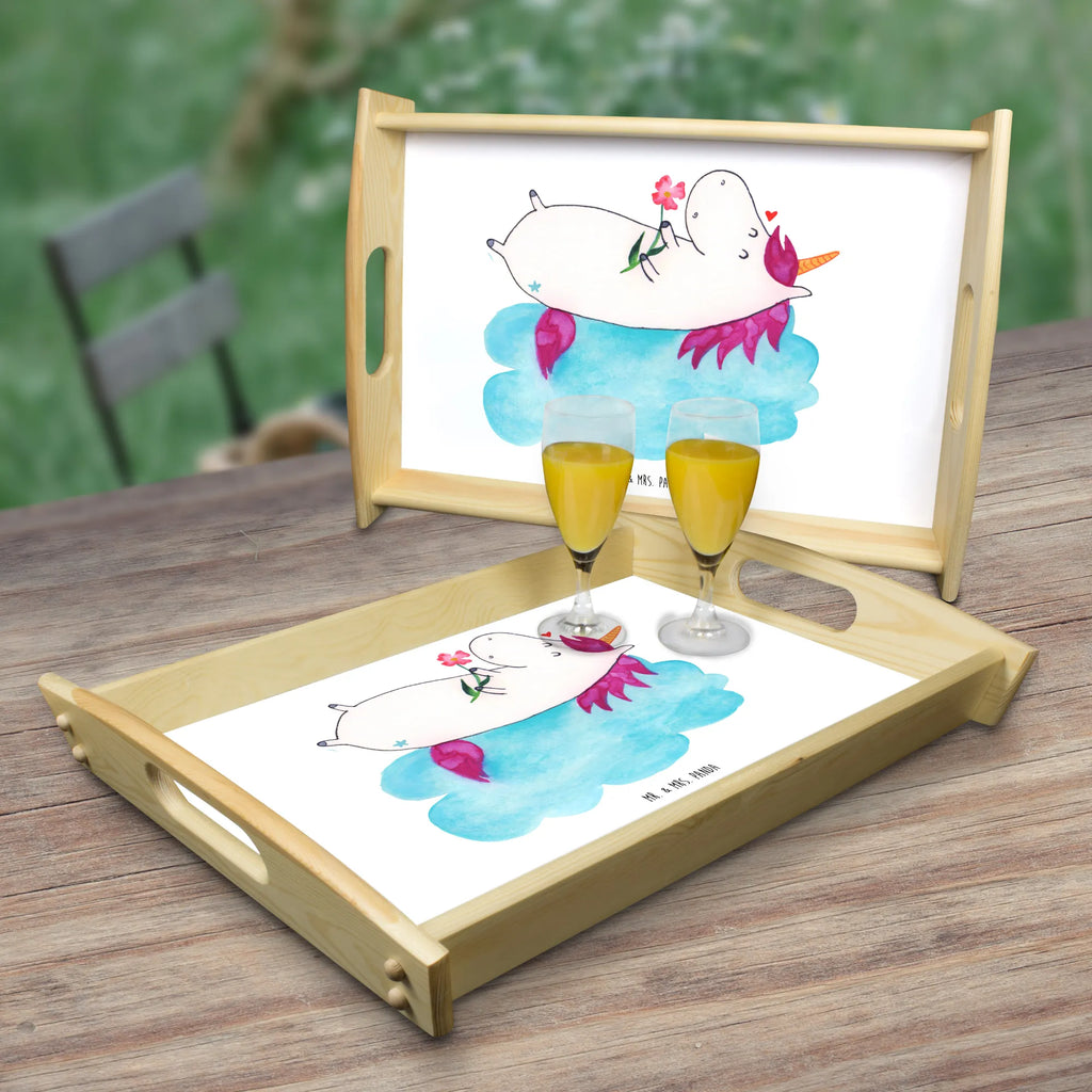 Serviertablett Einhorn Verliebt Frühstückstablett, Dekotablett, Holztablett, Küchentablett, Serviertablett, Tablett, Einhorn, Einhörner, Einhorn Deko, Unicorn, Freundin, verliebt, Wolke, Liebe, Liebesbeweis