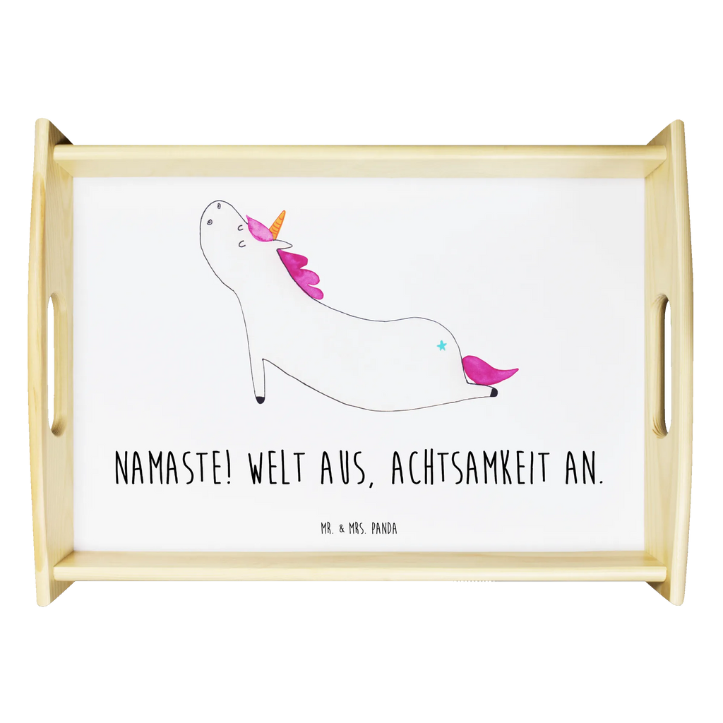 Serviertablett Einhorn Yoga Küchentablett, Dekotablett, Frühstückstablett, Tablett, Holztablett, Serviertablett, Einhorn, Einhörner, Einhorn Deko, Unicorn, lustig, Yogamatte, Yoga, witzig, Achtsamkeit, Joga, Sport, süß, Namaste, Entspannung