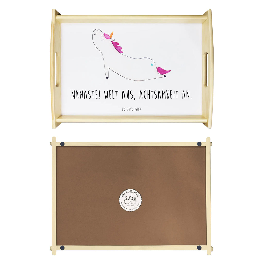 Serviertablett Einhorn Yoga Küchentablett, Dekotablett, Frühstückstablett, Tablett, Holztablett, Serviertablett, Einhorn, Einhörner, Einhorn Deko, Unicorn, lustig, Yogamatte, Yoga, witzig, Achtsamkeit, Joga, Sport, süß, Namaste, Entspannung