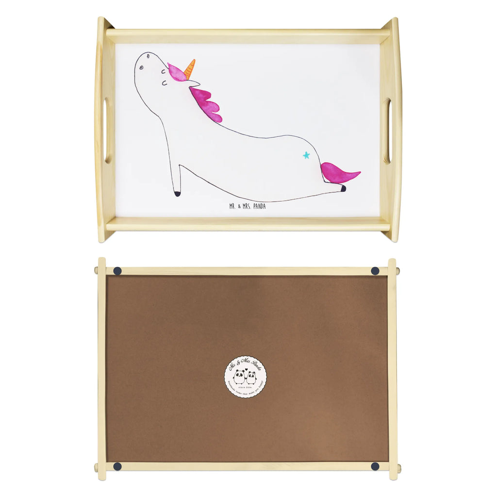 Serviertablett Einhorn Yoga Küchentablett, Dekotablett, Frühstückstablett, Tablett, Holztablett, Serviertablett, Einhorn, Einhörner, Einhorn Deko, Unicorn, lustig, Yogamatte, Yoga, witzig, Achtsamkeit, Joga, Sport, süß, Namaste, Entspannung