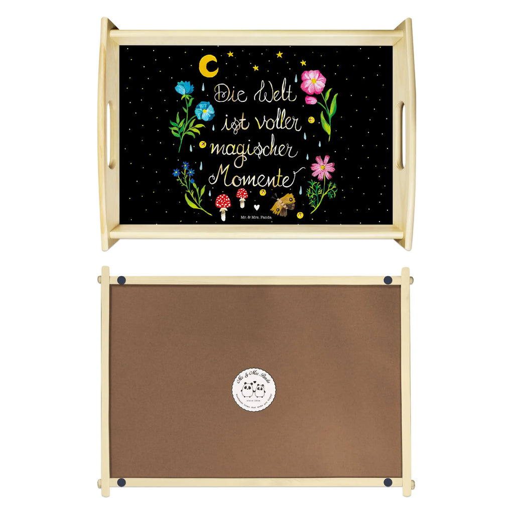 Serving tray Magic World wooden tray, tray, serving tray, kitchen tray, breakfast tray, Nature, joy of life, love, motivation, black, night, saying positive, Magic moments, magic, saying beautiful, wisdom, flowers