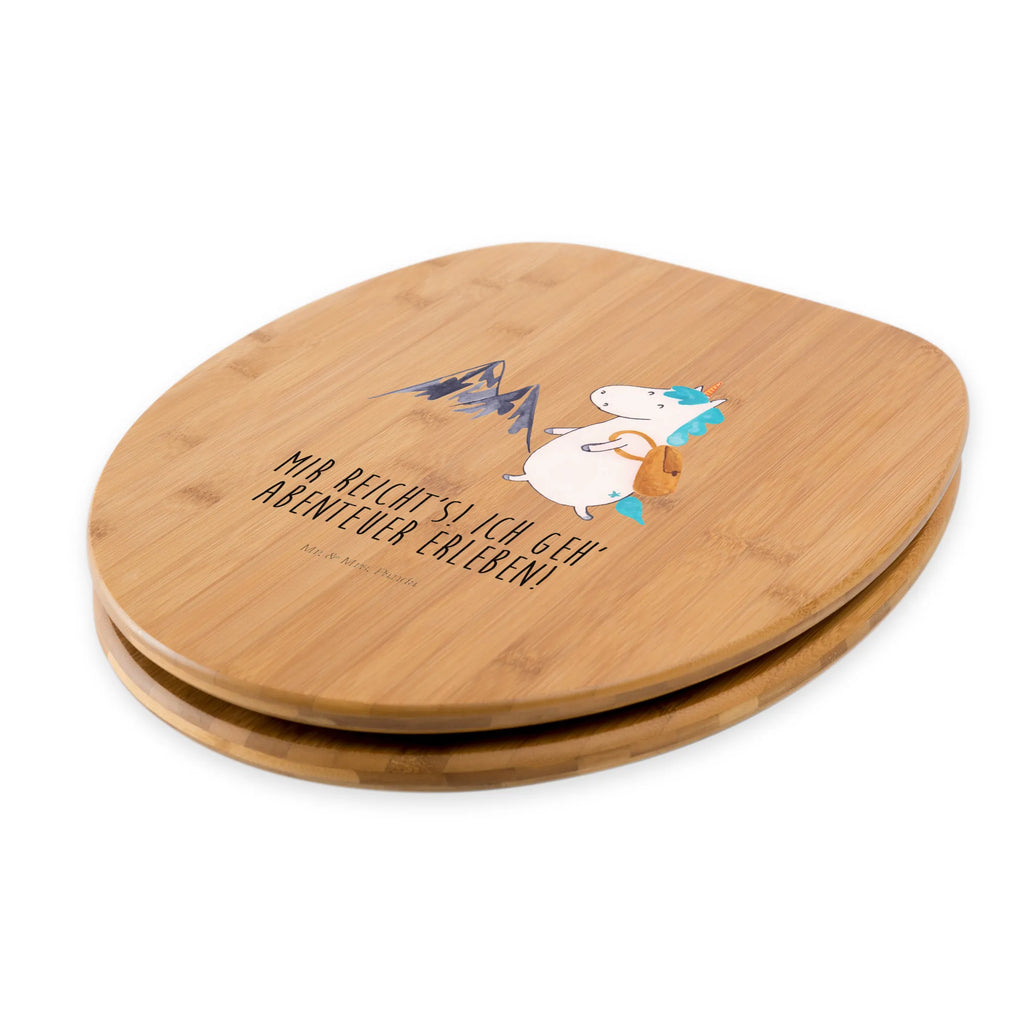 Motiv WC Sitz Einhorn Bergsteiger WC-Sitz, Toilettendeckel, Klobrille, Klodeckel, Toilette, Einhorn, Einhörner, Einhorn Deko, Unicorn, Abenteurer, Urlaub, Weltenbummler, Reisen, Bergsteiger, Weltreise, Berge, Abenteuer, Entdecker