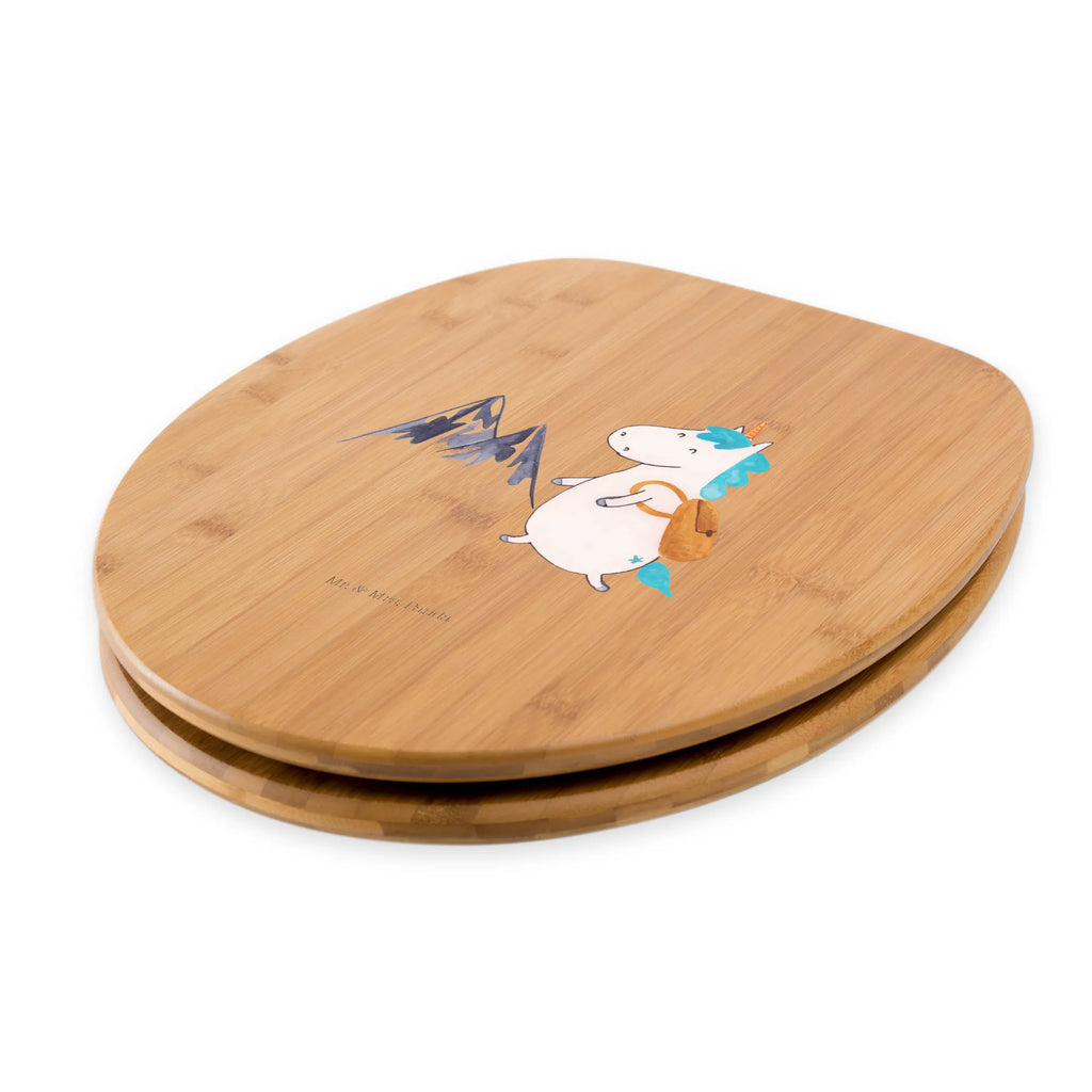Motiv WC Sitz Einhorn Bergsteiger WC-Sitz, Toilettendeckel, Klobrille, Klodeckel, Toilette, Einhorn, Einhörner, Einhorn Deko, Unicorn, Abenteurer, Urlaub, Weltenbummler, Reisen, Bergsteiger, Weltreise, Berge, Abenteuer, Entdecker
