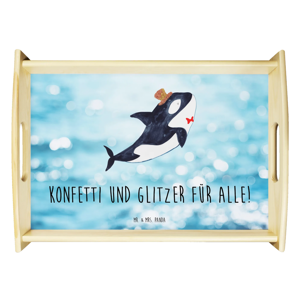 Serviertablett Orca Zylinder Serviertablett, Tablett, Frühstückstablett, Holztablett, Dekotablett, Küchentablett, Meerestiere, Meer, Urlaub, Fest, Glitter, Konfetti, Fete, Narwal, Glitzer, Geburtstag, Orca, Glückwunsch, Feier