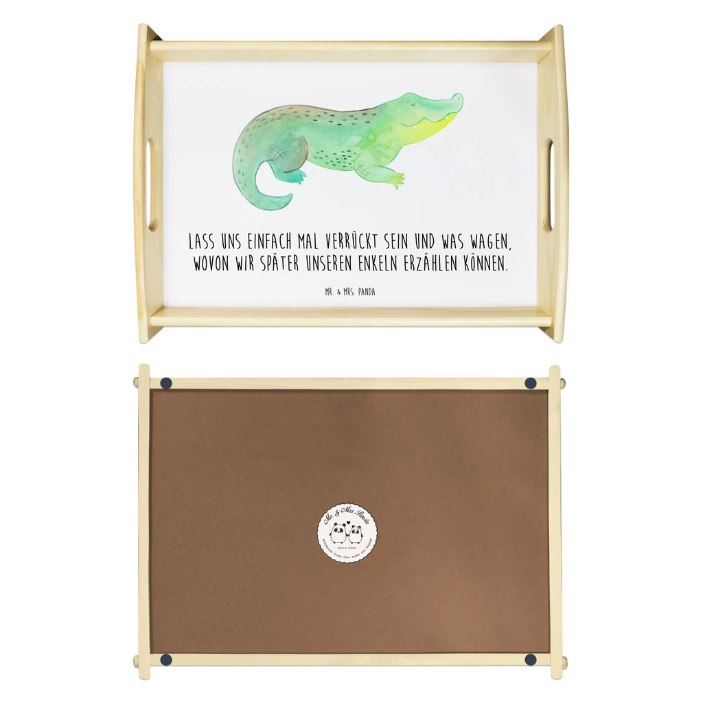 Serving tray Crocodile Holztablett, Küchentablett, Dekotablett, Frühstückstablett, Tablett, Serviertablett, Meerestiere, Meer, Urlaub, Freundin, spontan sein, Abenteuerlust, Krokodile, Reiselust, beste Freundin, Lieblingsmensch, verrückt sein, Krokodil
