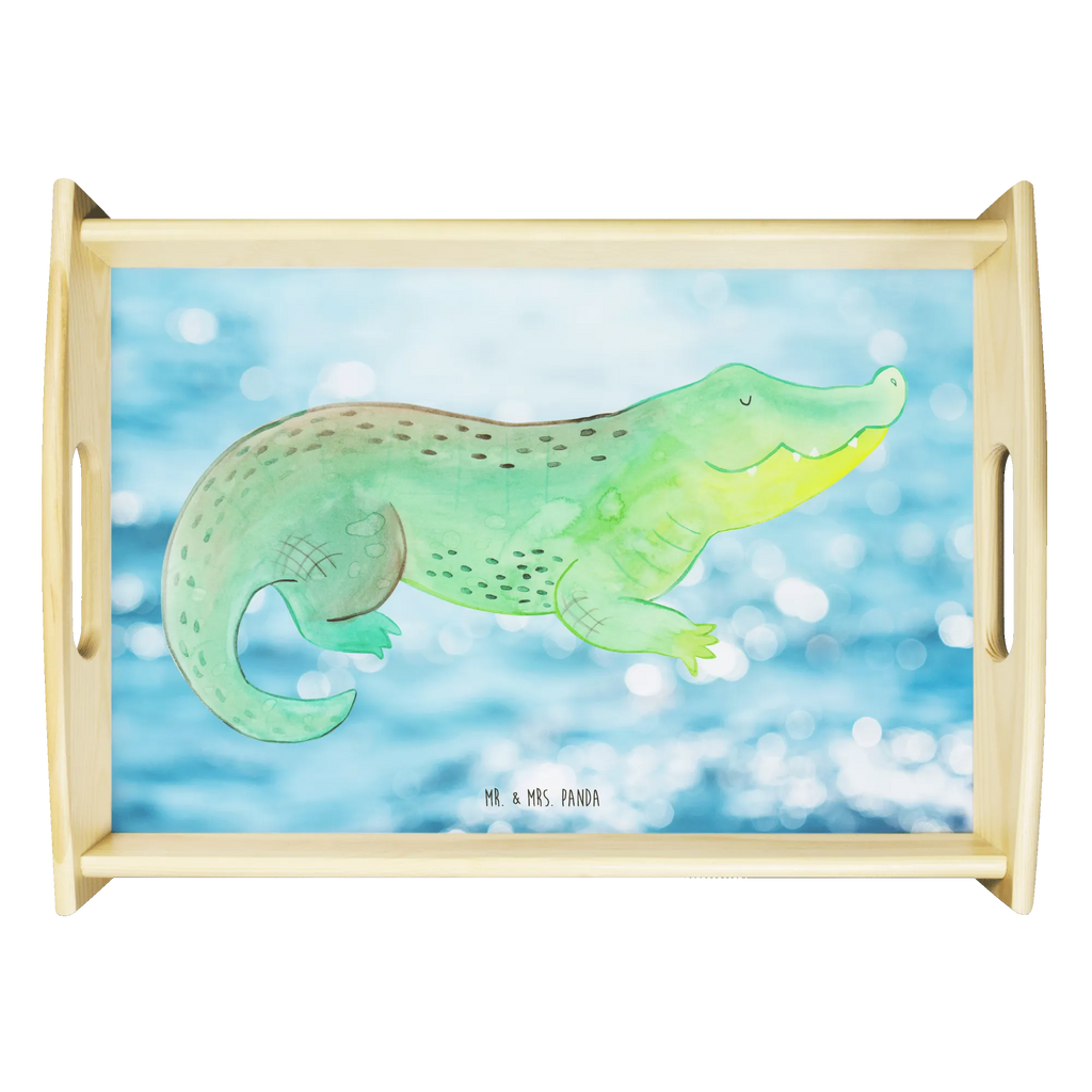 Serving tray Crocodile Holztablett, Küchentablett, Dekotablett, Frühstückstablett, Tablett, Serviertablett, Meerestiere, Meer, Urlaub, Freundin, spontan sein, Abenteuerlust, Krokodile, Reiselust, beste Freundin, Lieblingsmensch, verrückt sein, Krokodil
