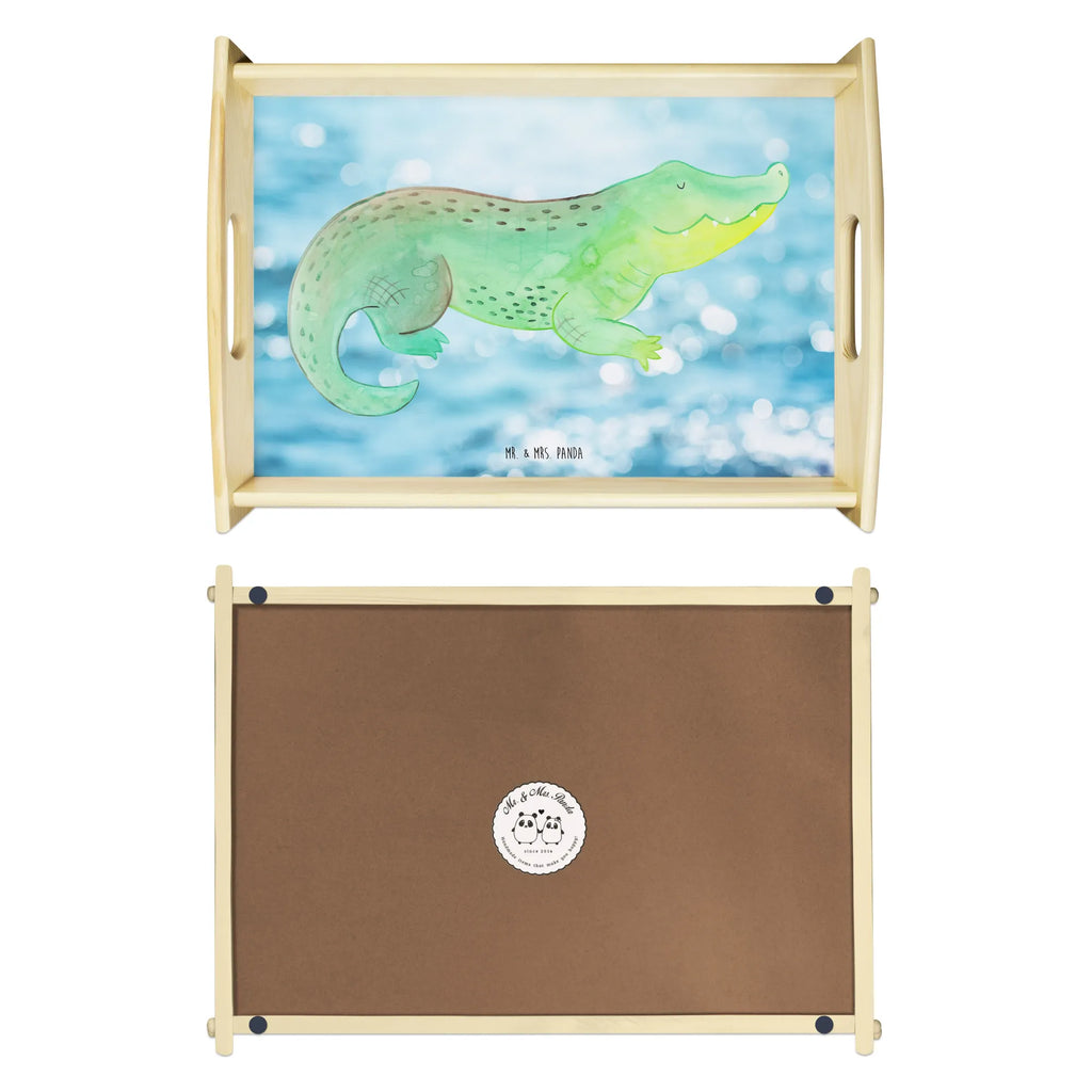 Serving tray Crocodile Holztablett, Küchentablett, Dekotablett, Frühstückstablett, Tablett, Serviertablett, Meerestiere, Meer, Urlaub, Freundin, spontan sein, Abenteuerlust, Krokodile, Reiselust, beste Freundin, Lieblingsmensch, verrückt sein, Krokodil