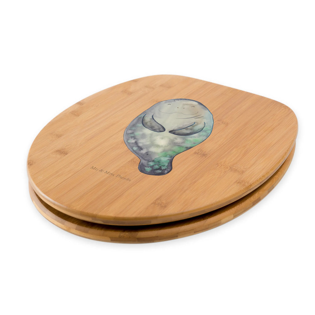 Motif toilet seat manatee happy WC-Sitz, Toilettendeckel, Klobrille, Klodeckel, Toilette, Meerestiere, Meer, Urlaub, Freundin, Neuanfang, Seekuh, Zufrieden, Neustart, Achtsamkeit, Selbstliebe, Seekühe, Respekt, Liebeskummer