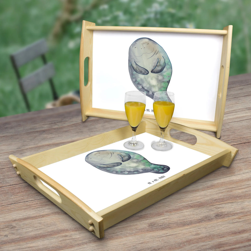 Serviertablett Seekuh happy Dekotablett, Küchentablett, Holztablett, Frühstückstablett, Serviertablett, Tablett, Meerestiere, Meer, Urlaub, Seekühe, Neustart, Liebeskummer, Achtsamkeit, Zufrieden, Respekt, Neuanfang, Freundin, Seekuh, Selbstliebe