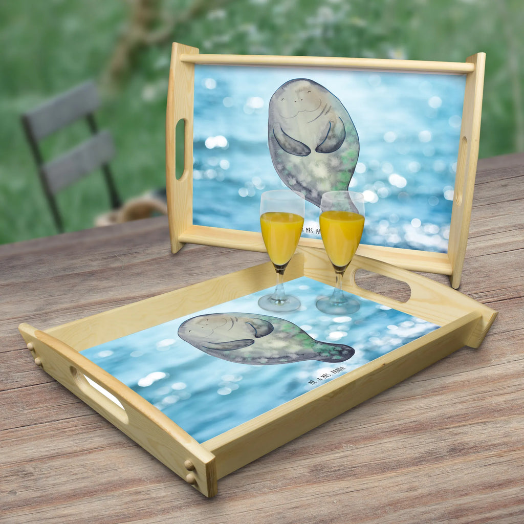 Serviertablett Seekuh happy Dekotablett, Küchentablett, Holztablett, Frühstückstablett, Serviertablett, Tablett, Meerestiere, Meer, Urlaub, Seekühe, Neustart, Liebeskummer, Achtsamkeit, Zufrieden, Respekt, Neuanfang, Freundin, Seekuh, Selbstliebe