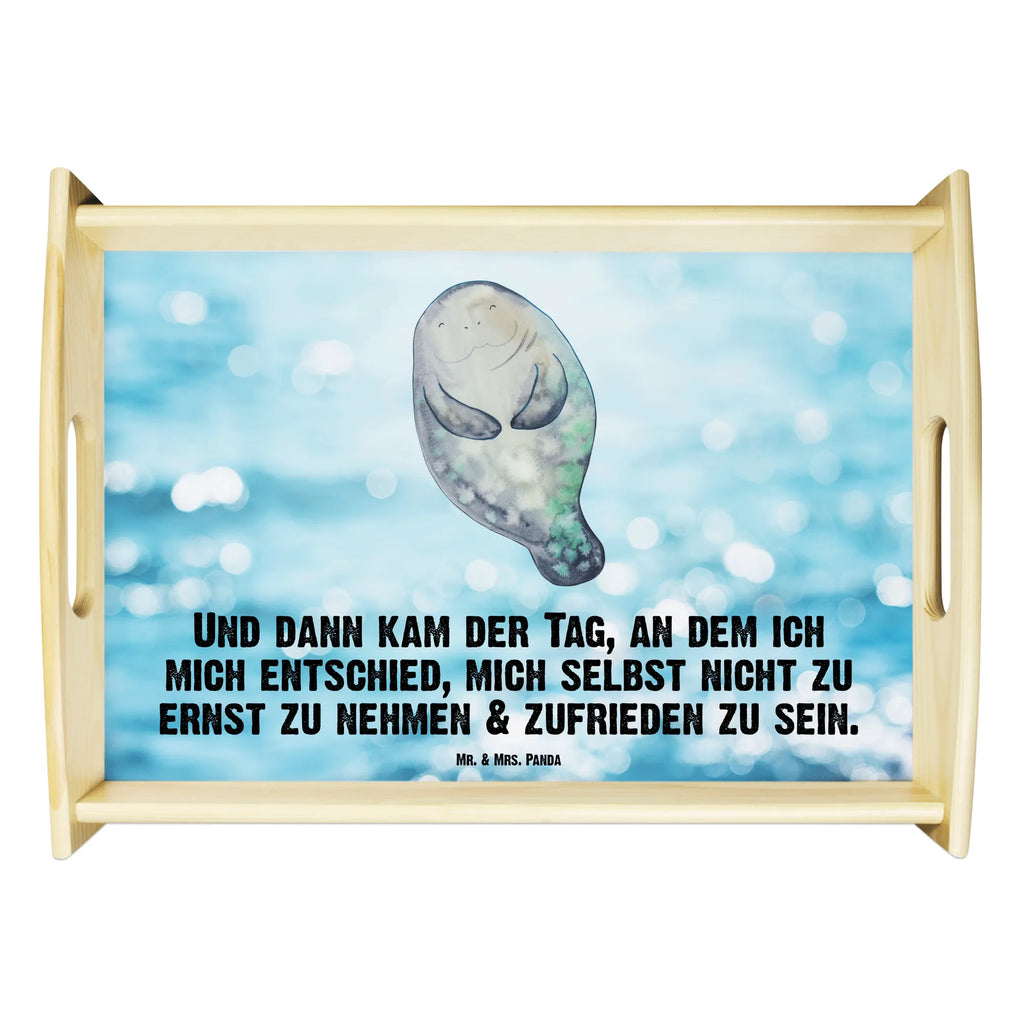 Serviertablett Seekuh happy Dekotablett, Küchentablett, Holztablett, Frühstückstablett, Serviertablett, Tablett, Meerestiere, Meer, Urlaub, Seekühe, Neustart, Liebeskummer, Achtsamkeit, Zufrieden, Respekt, Neuanfang, Freundin, Seekuh, Selbstliebe