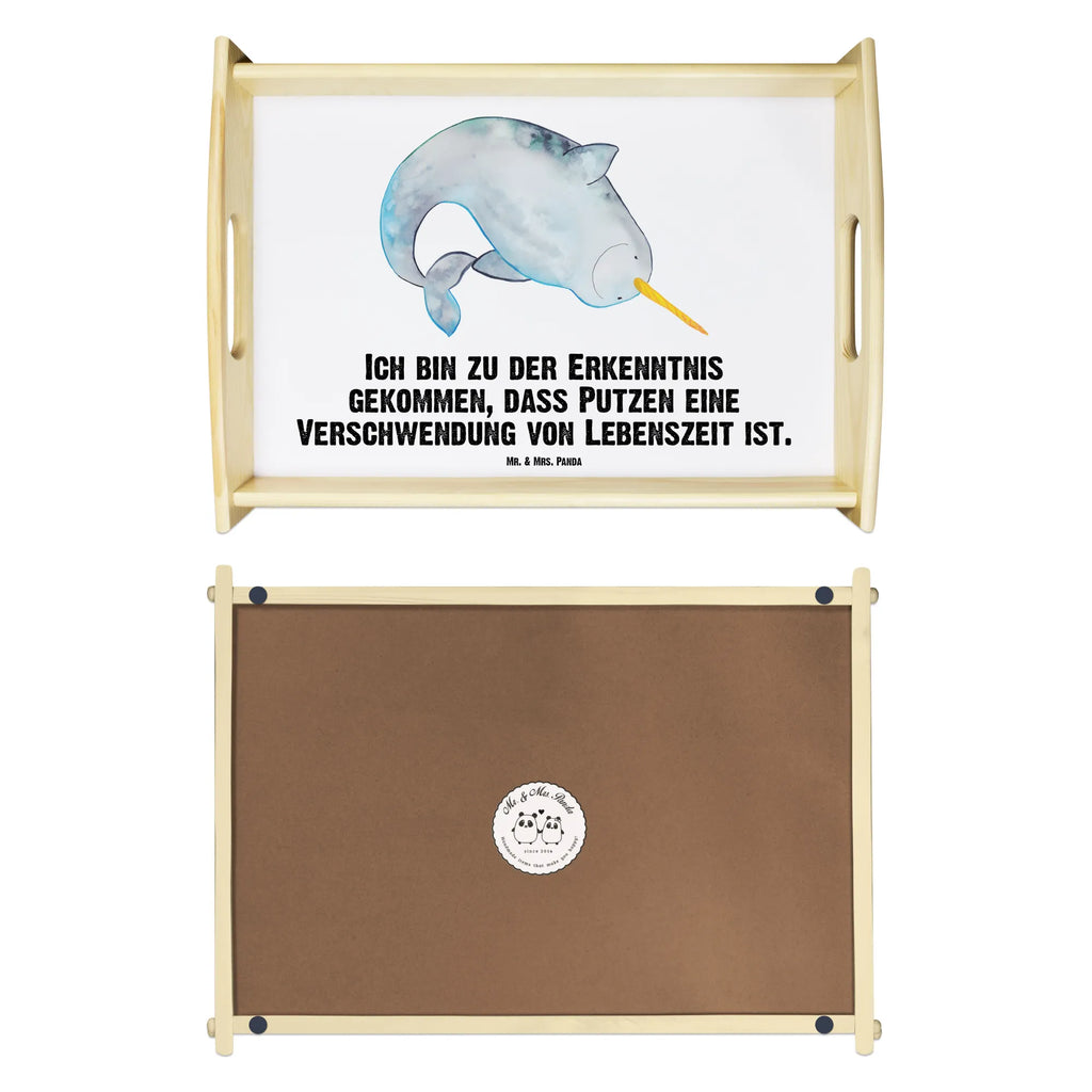 Serviertablett Narwal Frühstückstablett, Küchentablett, Dekotablett, Tablett, Holztablett, Serviertablett, Meerestiere, Meer, Urlaub, Junggesellin, aufräumen, Putzen, Kinderzimmer, Wal, Hausfrau, Narwal