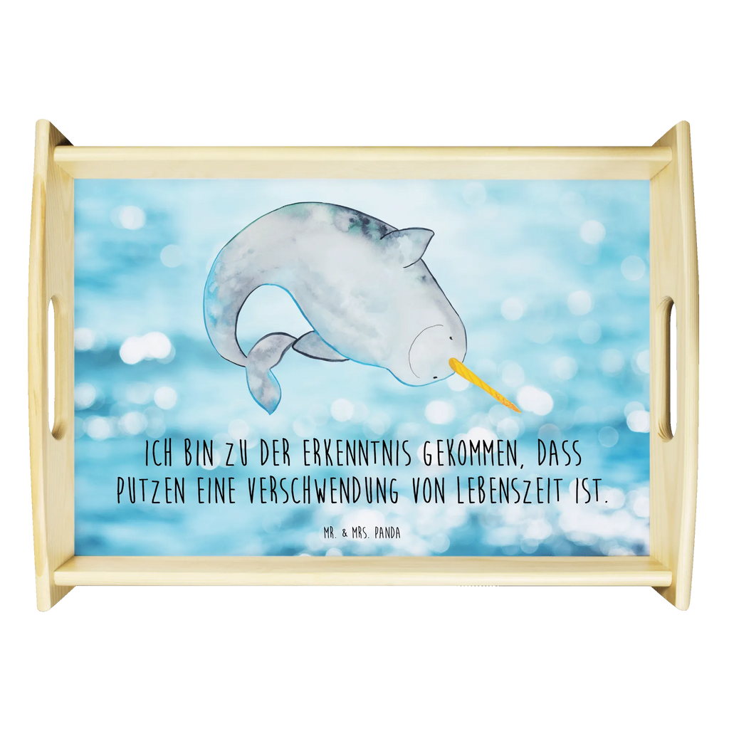 Serviertablett Narwal Frühstückstablett, Küchentablett, Dekotablett, Tablett, Holztablett, Serviertablett, Meerestiere, Meer, Urlaub, Junggesellin, aufräumen, Putzen, Kinderzimmer, Wal, Hausfrau, Narwal
