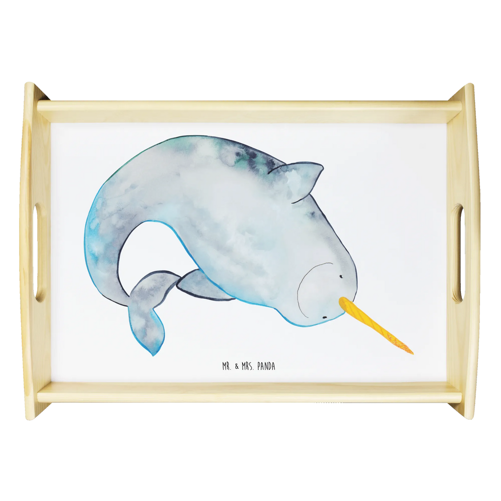 Serviertablett Narwal Frühstückstablett, Küchentablett, Dekotablett, Tablett, Holztablett, Serviertablett, Meerestiere, Meer, Urlaub, Junggesellin, aufräumen, Putzen, Kinderzimmer, Wal, Hausfrau, Narwal
