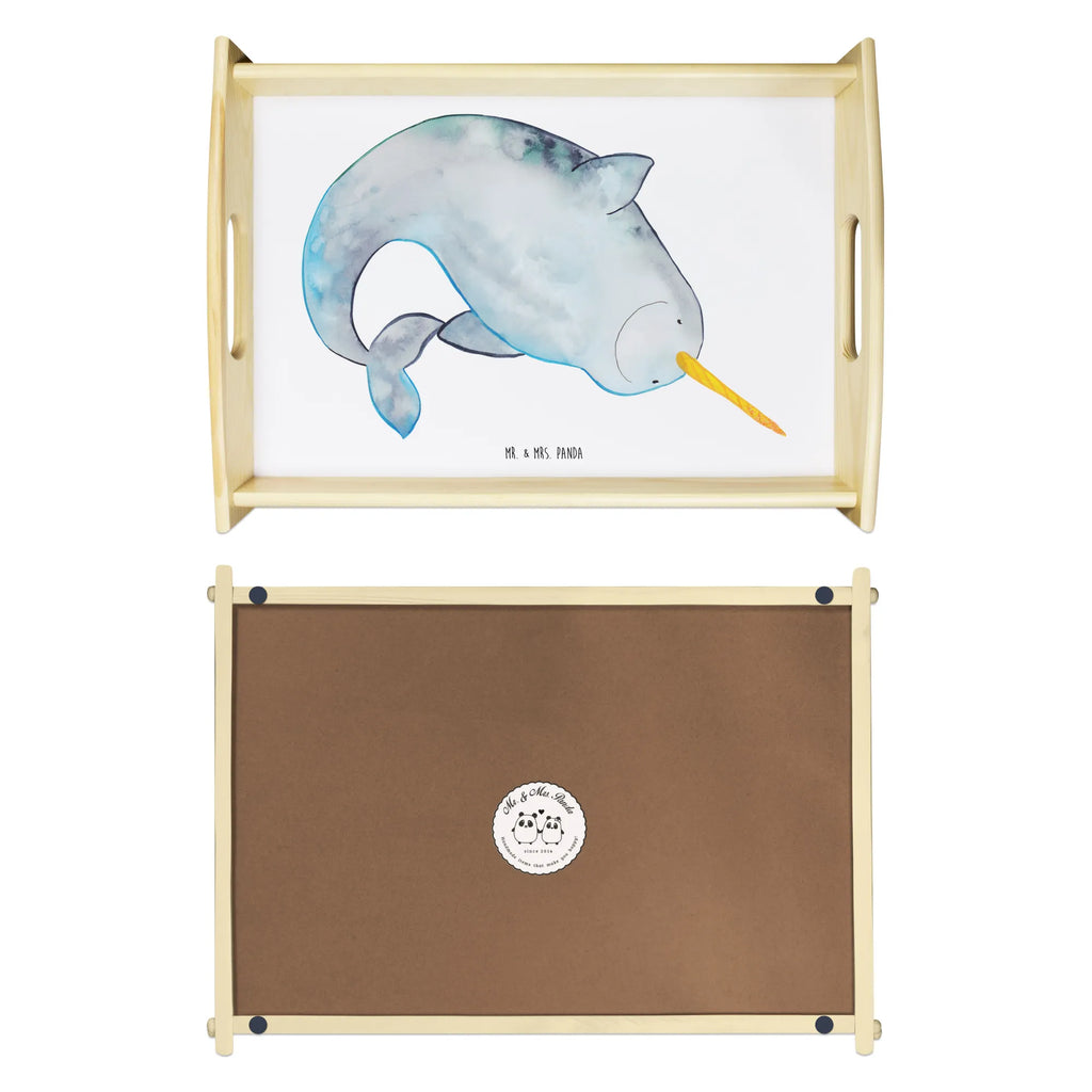 Serviertablett Narwal Frühstückstablett, Küchentablett, Dekotablett, Tablett, Holztablett, Serviertablett, Meerestiere, Meer, Urlaub, Junggesellin, aufräumen, Putzen, Kinderzimmer, Wal, Hausfrau, Narwal