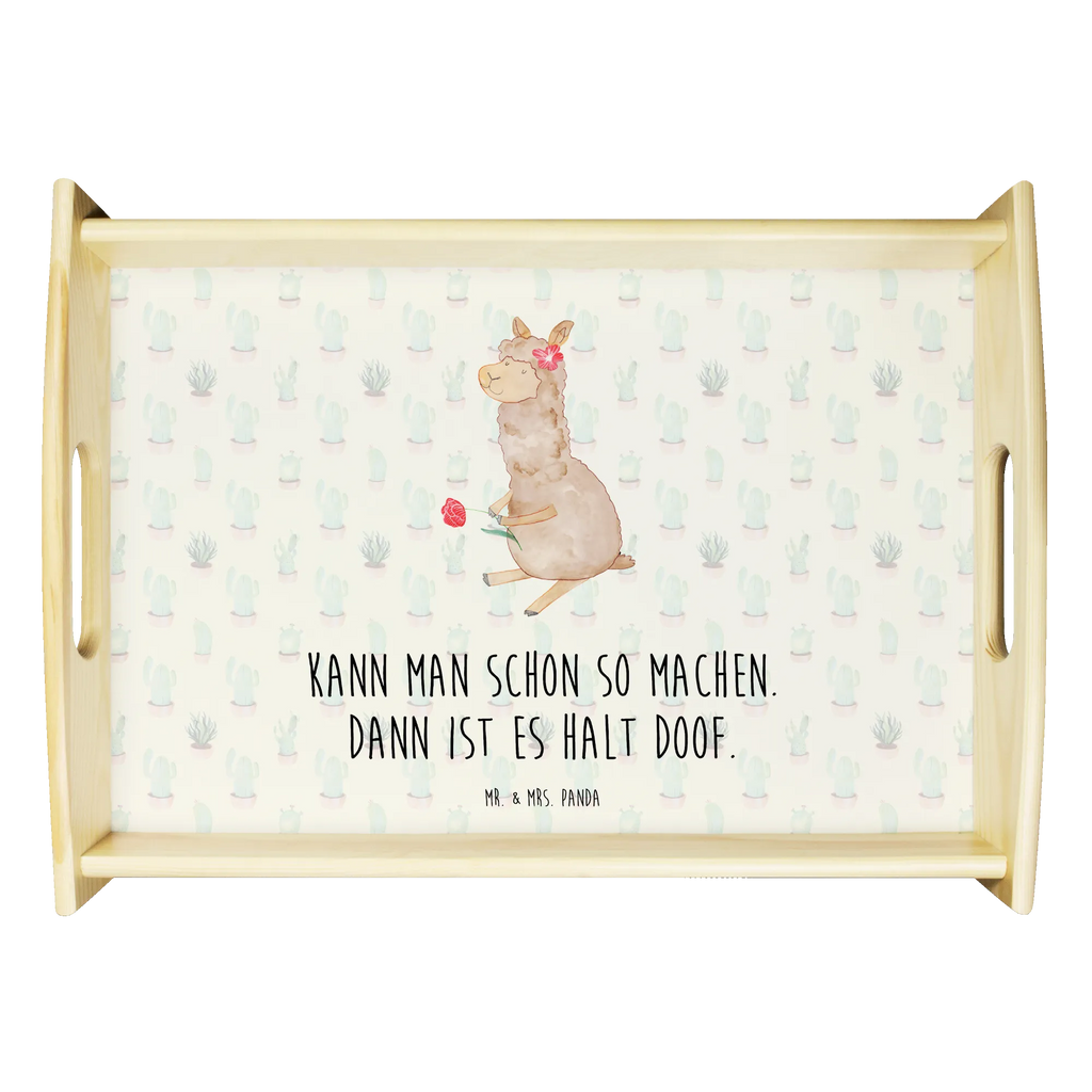 Serviertablett Alpaka Blume Holztablett, Küchentablett, Serviertablett, Tablett, Dekotablett, Frühstückstablett, Alpaka, Lama, Alpaka Spruch, Alpaka Dekor, Alpaka Zitat, Alpaka Geschenk, Alpaka Witz, Blume, Lamas, Alpaka Dekoration, Motiv Alpaka