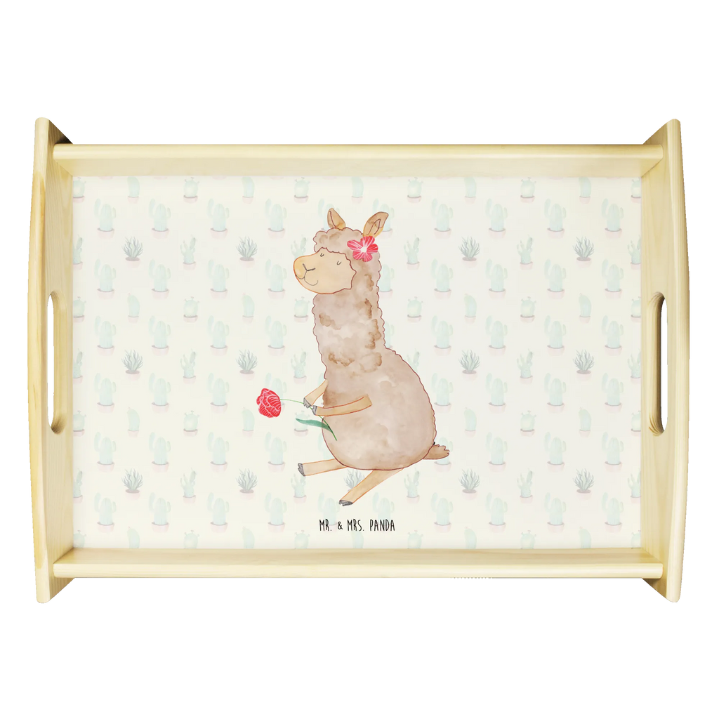 Serviertablett Alpaka Blume Holztablett, Küchentablett, Serviertablett, Tablett, Dekotablett, Frühstückstablett, Alpaka, Lama, Alpaka Spruch, Alpaka Dekor, Alpaka Zitat, Alpaka Geschenk, Alpaka Witz, Blume, Lamas, Alpaka Dekoration, Motiv Alpaka