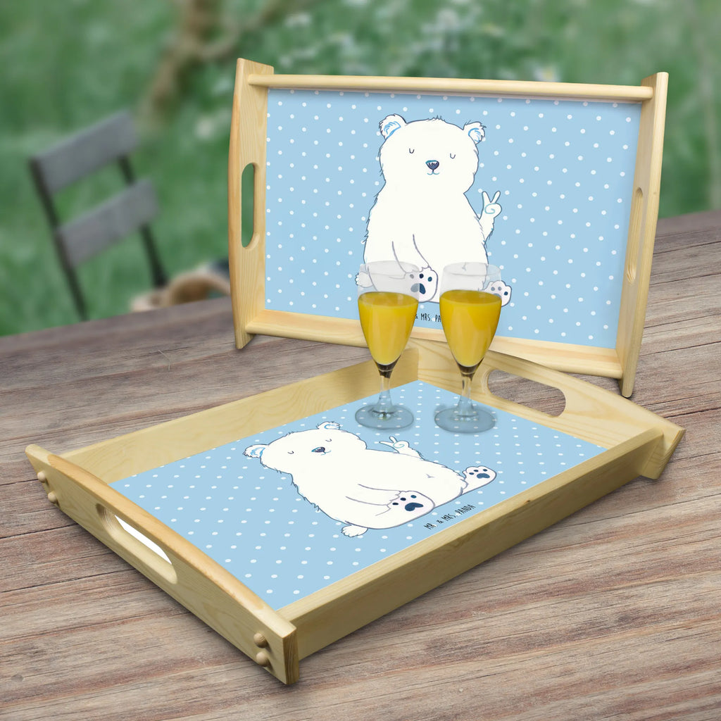 Serving tray Icebear Lazy Dekotablett, Tablett, Serviertablett, Holztablett, Küchentablett, Frühstückstablett, Bär, Teddy, Teddybär, Arbeit, Nordpol, Entspannen, Eisbär, Faul, Arbeitsplatz, Büro, Relaxen, Bürojob, Homeoffice