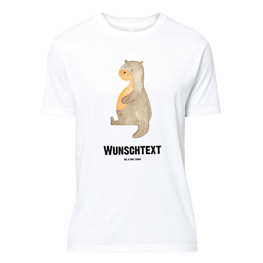 Personalisiertes T-Shirt Otter Bauch T-Shirt Personalisiert, T-Shirt mit Namen, T-Shirt mit Aufruck, Männer, Frauen, Wunschtext, Bedrucken, Otter, Fischotter, Seeotter, Otter Seeotter See Otter