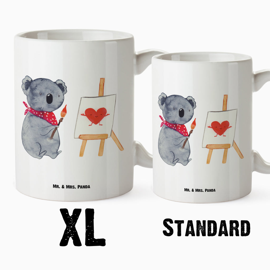 XL Tasse Koala Künstler XL Tasse, Große Tasse, Grosse Kaffeetasse, XL Becher, XL Teetasse, spülmaschinenfest, Jumbo Tasse, Groß, Koala, Koalabär, Liebe, Liebensbeweis, Liebesgeschenk, Gefühle, Künstler, zeichnen