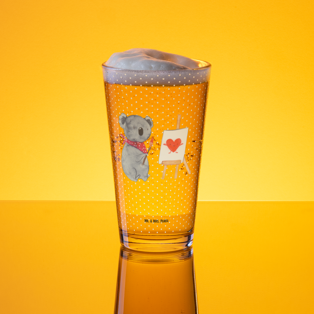 Premium Trinkglas Koala Künstler Trinkglas, Glas, Pint Glas, Bierglas, Cocktail Glas, Wasserglas, Koala, Koalabär, Liebe, Liebensbeweis, Liebesgeschenk, Gefühle, Künstler, zeichnen
