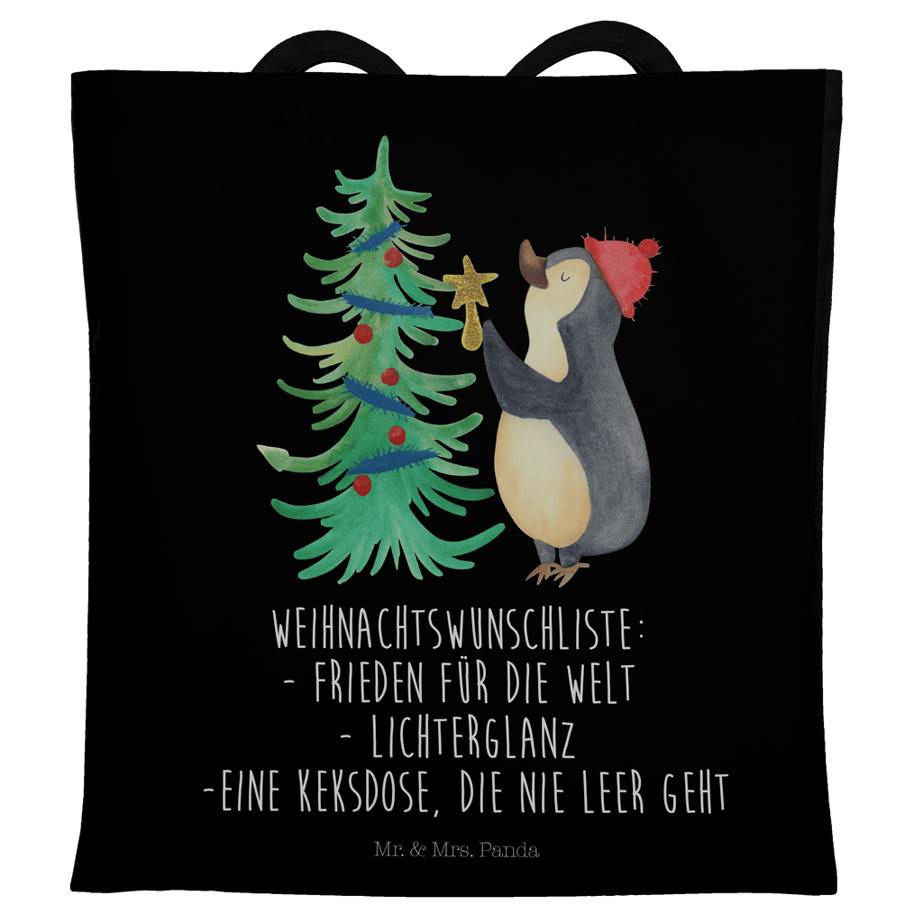 Tragetasche Pinguin Weihnachtsbaum Beuteltasche, Beutel, Einkaufstasche, Jutebeutel, Stoffbeutel, Winter, Weihnachten, Weihnachtsdeko, Nikolaus, Advent, Heiligabend, Wintermotiv, Pinguin