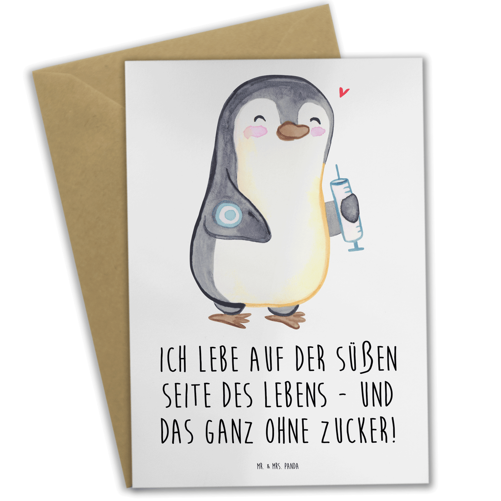Grußkarte Pinguin Diabetes Grußkarte, Klappkarte, Einladungskarte, Glückwunschkarte, Hochzeitskarte, Geburtstagskarte, Karte, Pinguin, Diabetes, Diabetes Mellitus, Zuckerkrankheit