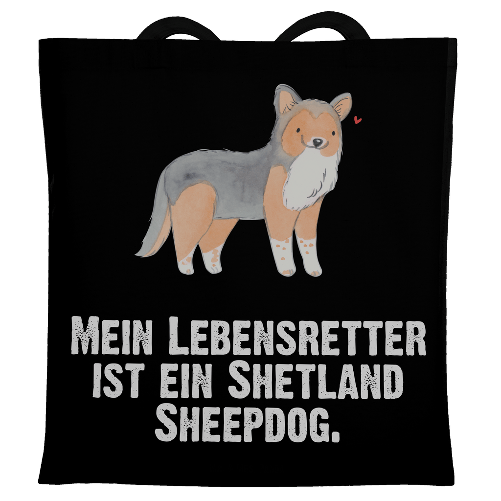 Tragetasche Shetland Sheepdog Lebensretter Beuteltasche, Beutel, Einkaufstasche, Jutebeutel, Stoffbeutel, Hund, Hunderasse, Rassehund, Hundebesitzer, Geschenk, Tierfreund, Schenken, Welpe, Shetland Sheepdog, Sheltie