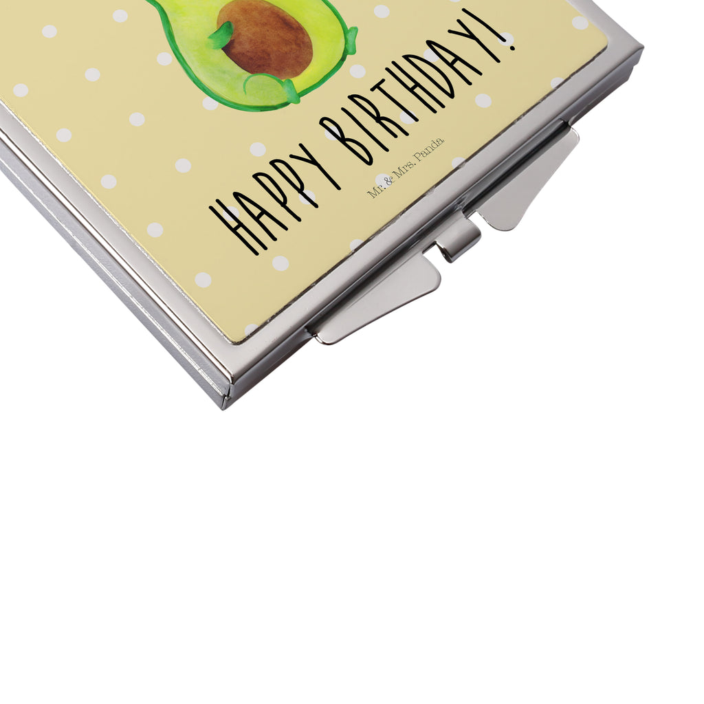 Handtaschenspiegel quadratisch Avocado Birthday Spiegel, Handtasche, Quadrat, silber, schminken, Schminkspiegel, Avocado, Veggie, Vegan, Gesund