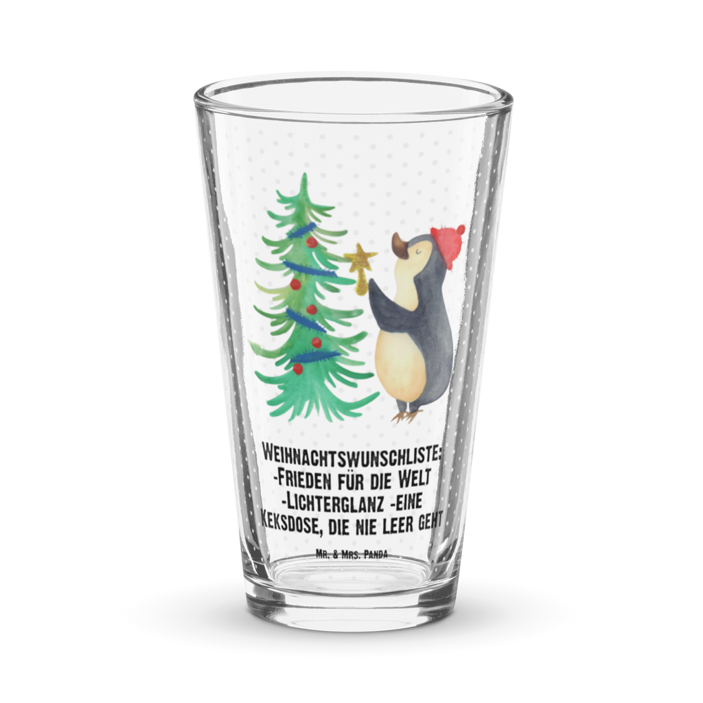 Premium Trinkglas Pinguin Weihnachtsbaum Trinkglas, Glas, Pint Glas, Bierglas, Cocktail Glas, Wasserglas, Winter, Weihnachten, Weihnachtsdeko, Nikolaus, Advent, Heiligabend, Wintermotiv, Pinguin