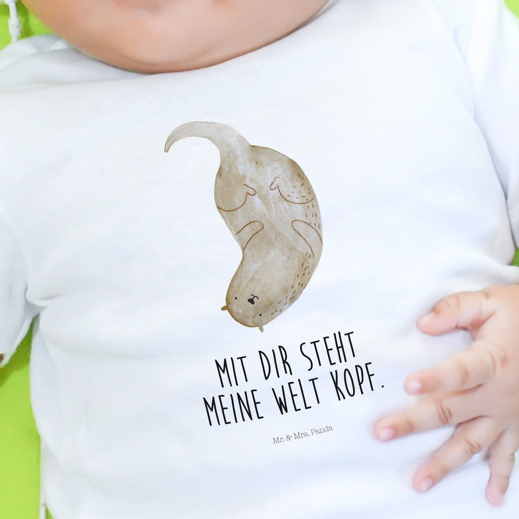 Organic Baby Shirt Otter Kopfüber Baby T-Shirt, Jungen Baby T-Shirt, Mädchen Baby T-Shirt, Shirt, Otter, Fischotter, Seeotter, Otter Seeotter See Otter