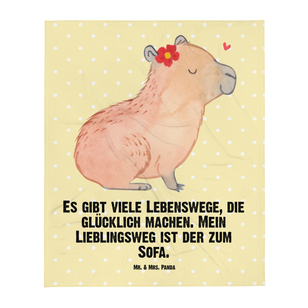 Kuscheldecke Capybara Blume Decke, Wohndecke, Tagesdecke, Wolldecke, Sofadecke, Tiermotive, Gute Laune, lustige Sprüche, Tiere, Capybara