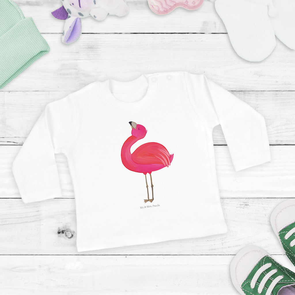 Baby Longsleeve Flamingo stolz Mädchen, Jungen, Baby, Langarm, Bio, Kleidung, Flamingo, stolz, Freude, Selbstliebe, Selbstakzeptanz, Freundin, beste Freundin, Tochter, Mama, Schwester