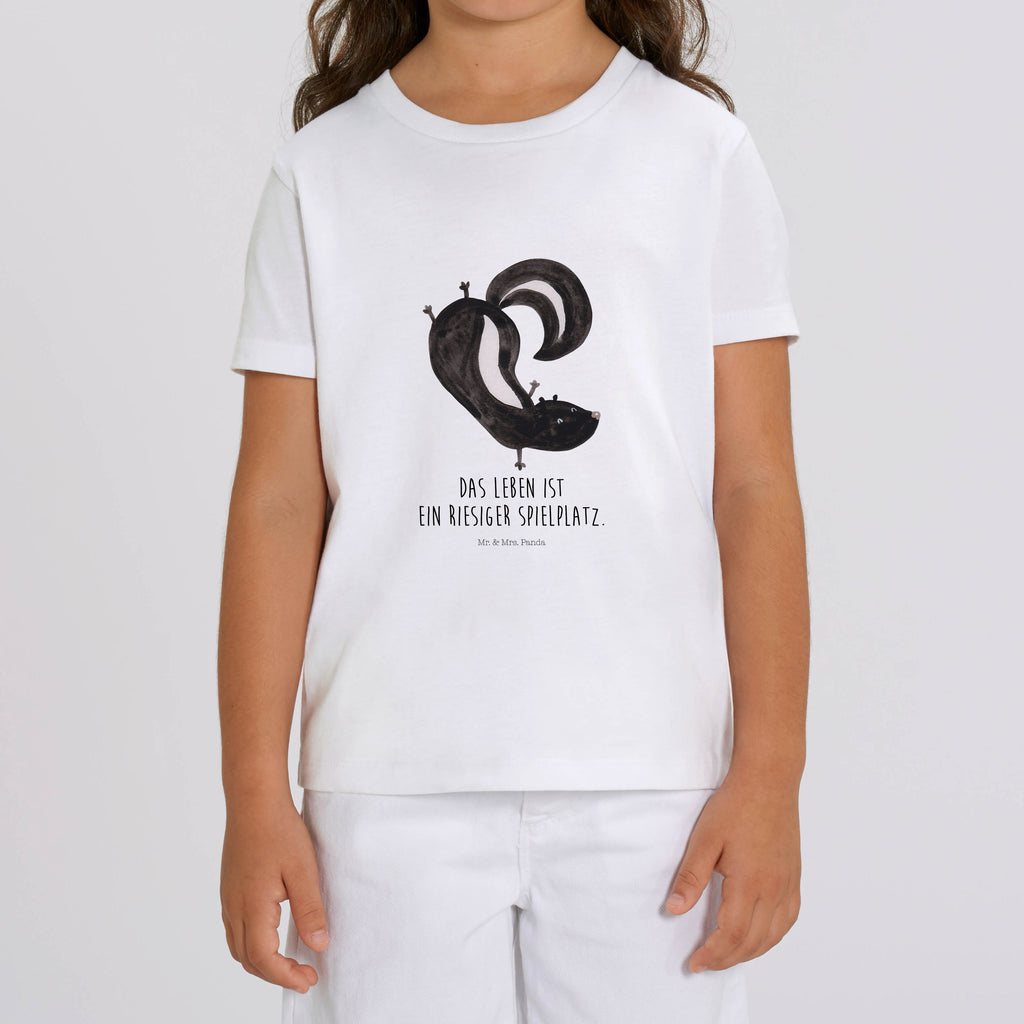 Organic Kinder T-Shirt Stinktier Handstand Kinder T-Shirt, Kinder T-Shirt Mädchen, Kinder T-Shirt Jungen, Stinktier, Skunk, Wildtier, Raubtier, Stinker, Stinki, Spielplatz, verpielt, Kind