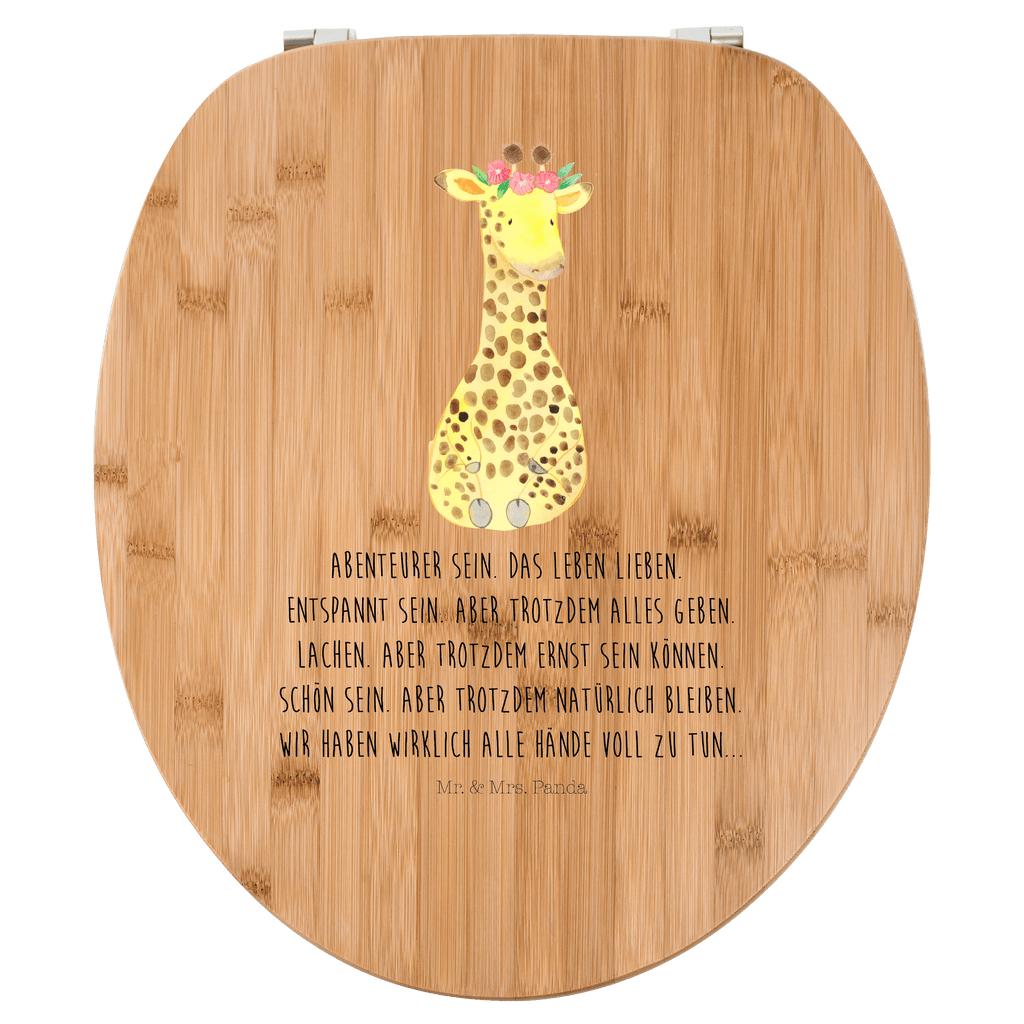 Motiv WC Sitz Giraffe Blumenkranz Klobrille, Klodeckel, Toilettendeckel, WC-Sitz, Toilette, Afrika, Wildtiere, Giraffe, Blumenkranz, Abenteurer, Selbstliebe, Freundin